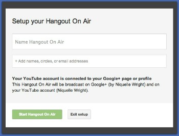 how to set up for a google hangout